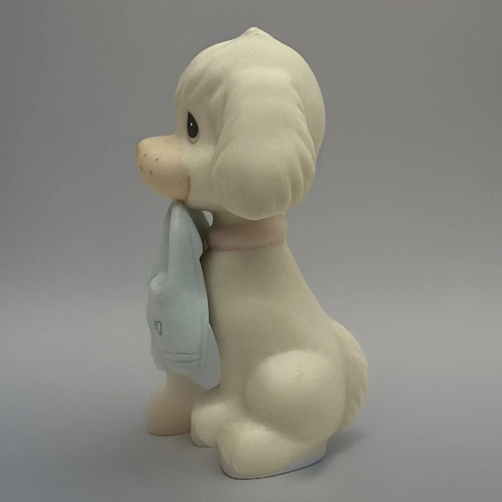 1994 PRECIOUS MOMENTS Enesco Dog With Dad's Slippers Porcelain Figurine 2.5